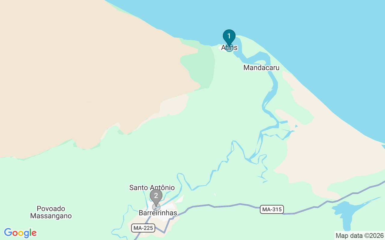 Map of Airbnb guest-review hotspots in Barreirinhas with location premium circles