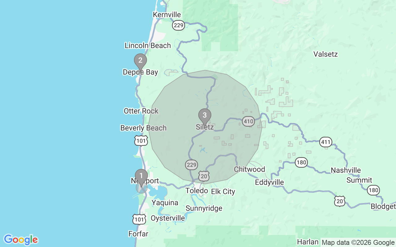 Map of Airbnb guest-review hotspots in Newport with location premium circles