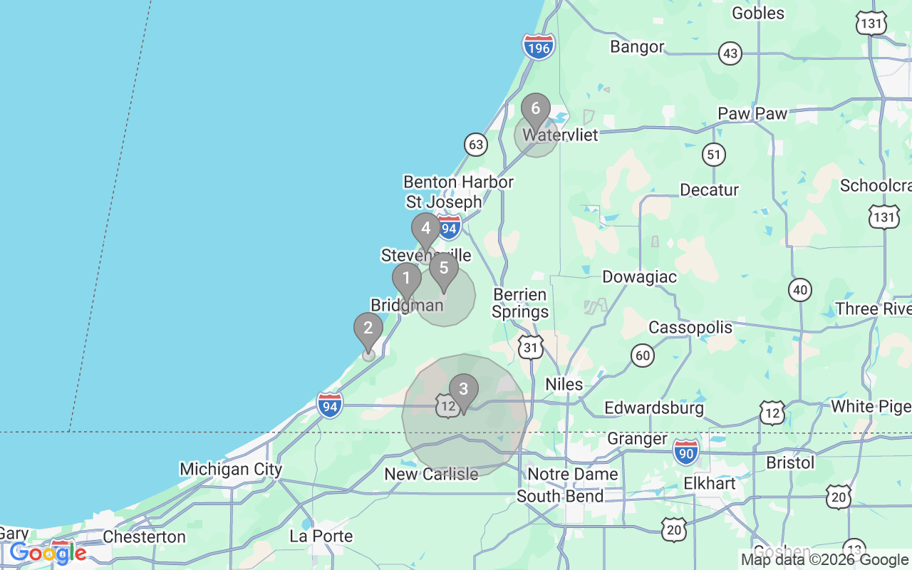 Map of Airbnb guest-review hotspots in Niles with location premium circles
