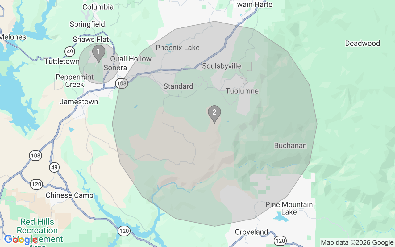 Map of Airbnb guest-review hotspots in Sonora with location premium circles