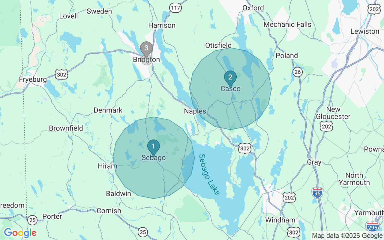Map of Airbnb guest-review hotspots in Thompson Lake with location premium circles